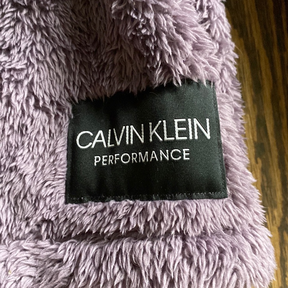 Calvin Klein Purple Fuzzy Zip Up - Picture 4 of 6